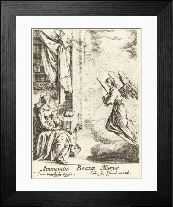 Framed Print : The Annunciation. Creator: Jacques Callot Framed Print : The Annunciation. Creator: Jacques Callot