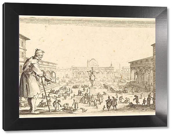 Piazza SS. Annunziata, Florence, c. 1622. Creator: Jacques Callot