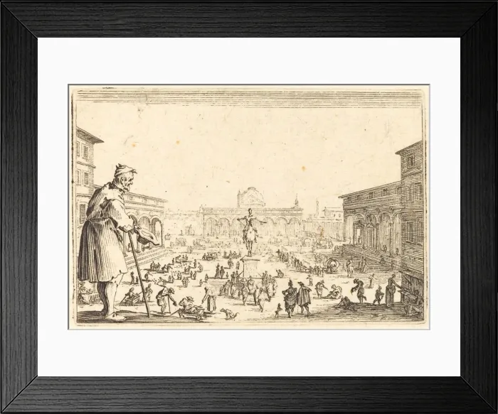 Framed Print : Piazza SS. Annunziata, Florence, c. 1622. Creator: Jacques Callot Framed Print : Piazza SS. Annunziata, Florence, c. 1622. Creator: Jacques Callot