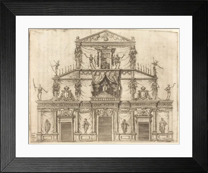 Framed Print : Facade of San Lorenzo, Florence, 1612. Creator: Jacques Callot Framed Print : Facade of San Lorenzo, Florence, 1612. Creator: Jacques Callot