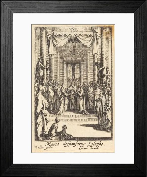 Framed Print : The Marriage of the Virgin, in or after 1630. Creator: Jacques Callot Framed Print : The Marriage of the Virgin, in or after 1630. Creator: Jacques Callot
