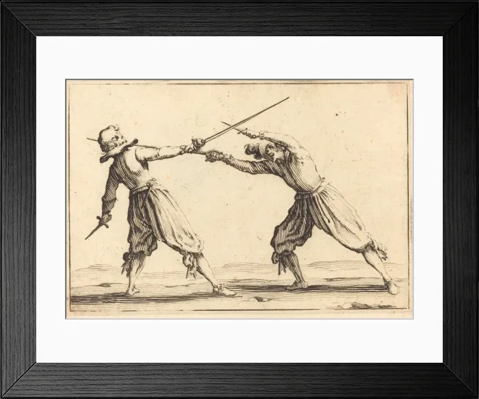Framed Print : Duel with Swords and Daggers, c. 1617. Creator: Jacques Callot Framed Print : Duel with Swords and Daggers, c. 1617. Creator: Jacques Callot