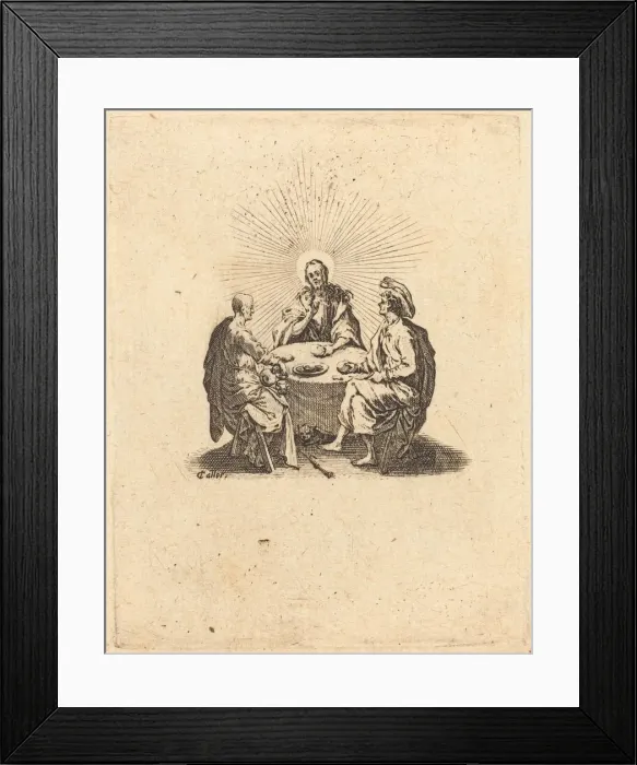 Framed Print : The Supper at Emmaus, 1618. Creator: Jacques Callot Framed Print : The Supper at Emmaus, 1618. Creator: Jacques Callot