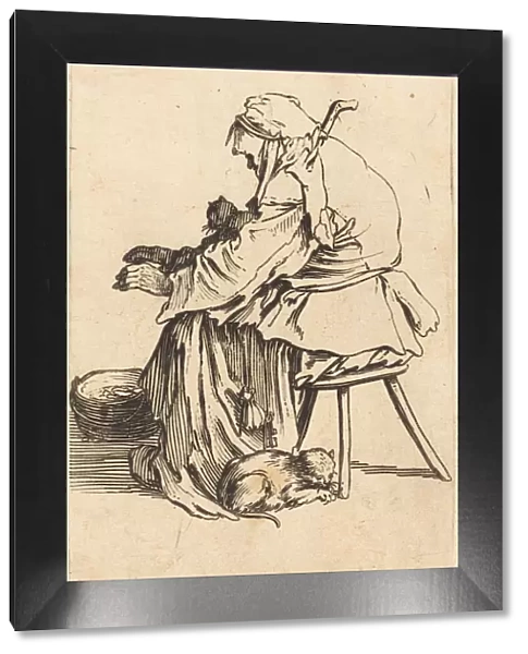 Old Woman with Cats, c. 1622. Creator: Jacques Callot
