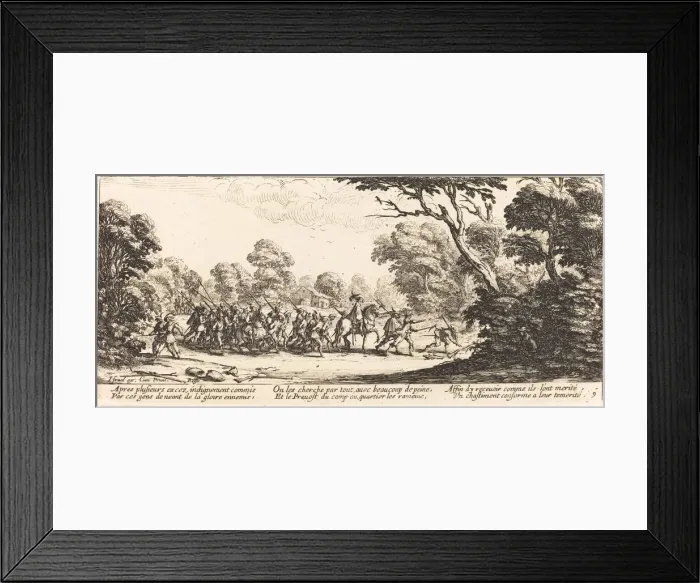 Framed Print : Discovery of the Criminal Soldiers, c. 1633. Creator: Jacques Callot Framed Print : Discovery of the Criminal Soldiers, c. 1633. Creator: Jacques Callot