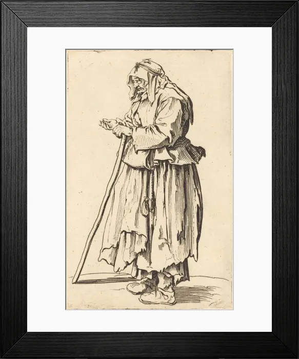 Framed Print : Beggar Woman Receiving Charity, c. 1622. Creator: Jacques Callot Framed Print : Beggar Woman Receiving Charity, c. 1622. Creator: Jacques Callot