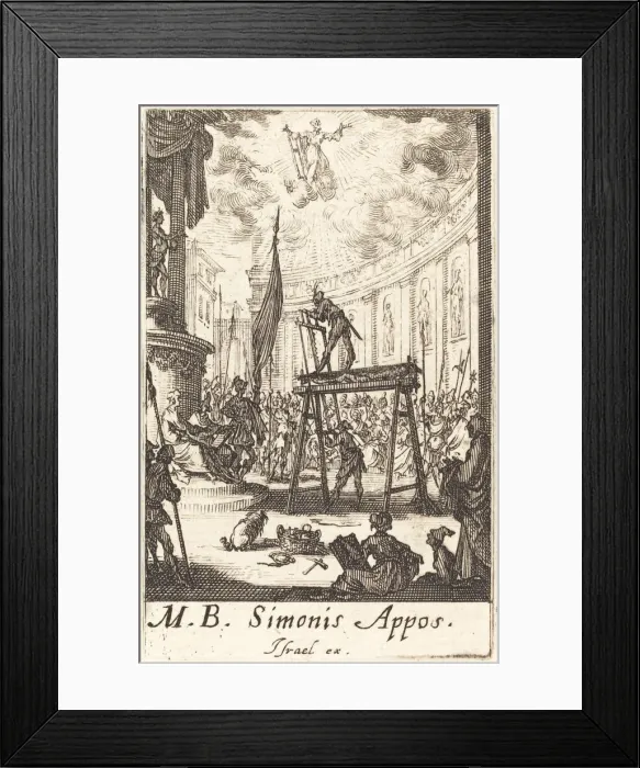 Framed Print : The Martyrdom of Saint Simon, c. 1634 / 1635. Creator: Jacques Callot Framed Print : The Martyrdom of Saint Simon, c. 1634 / 1635. Creator: Jacques Callot