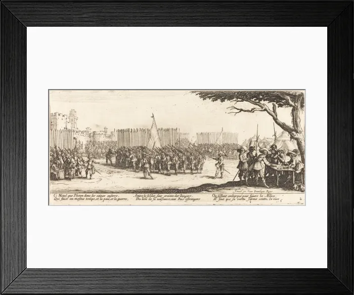 Framed Print : Recruitment of Troops, c. 1633. Creator: Jacques Callot Framed Print : Recruitment of Troops, c. 1633. Creator: Jacques Callot
