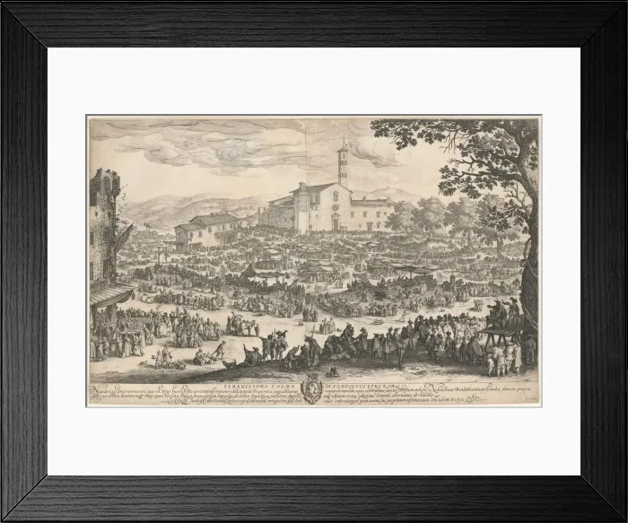 Framed Print : The Fair at Impruneta, 1620. Creator: Jacques Callot Framed Print : The Fair at Impruneta, 1620. Creator: Jacques Callot
