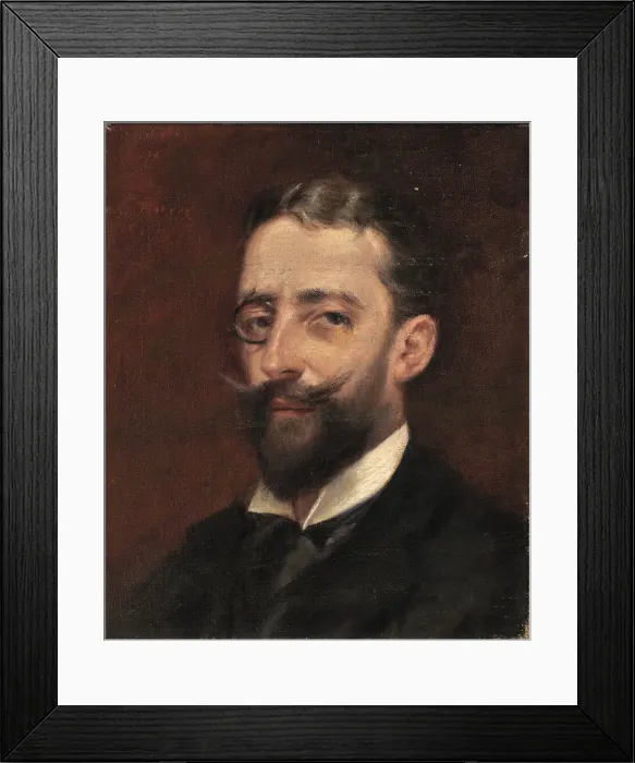 Framed Print : Man with Monocle, ca. 1887-1889. Creator: Alice Pike Barney Framed Print : Man with Monocle, ca. 1887-1889. Creator: Alice Pike Barney