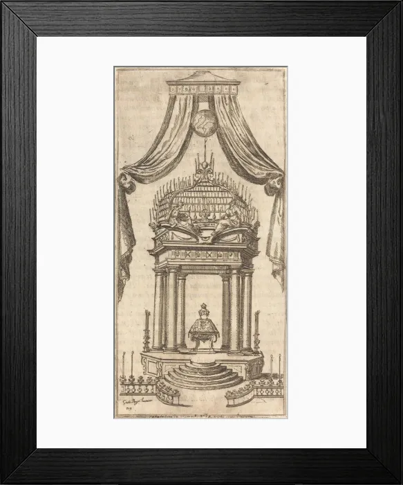 Framed Print : The Catafalque, 1612. Creator: Jacques Callot Framed Print : The Catafalque, 1612. Creator: Jacques Callot