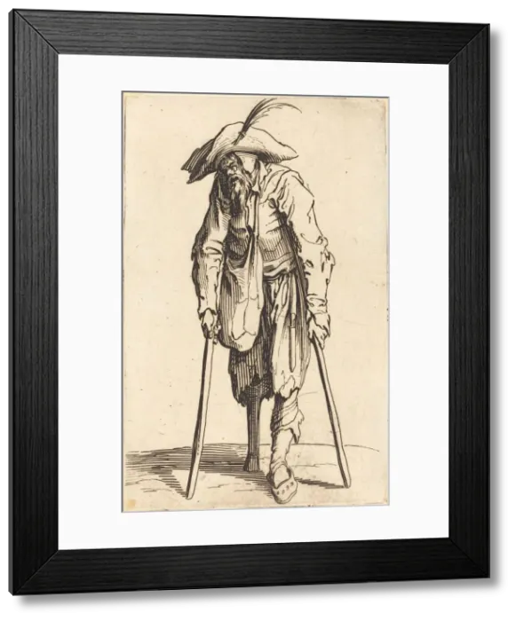 Framed Print : Beggar with Wooden Leg, c. 1622. Creator: Jacques Callot Framed Print : Beggar with Wooden Leg, c. 1622. Creator: Jacques Callot