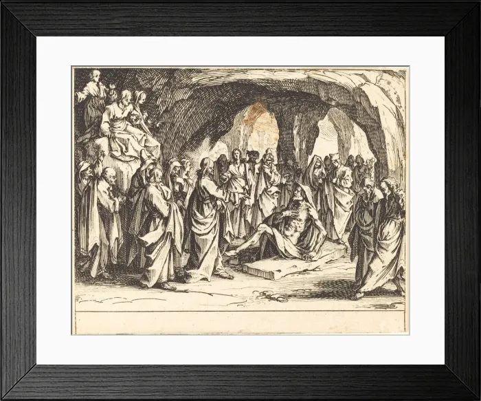 Framed Print : Raising of Lazarus, 1635. Creator: Jacques Callot Framed Print : Raising of Lazarus, 1635. Creator: Jacques Callot