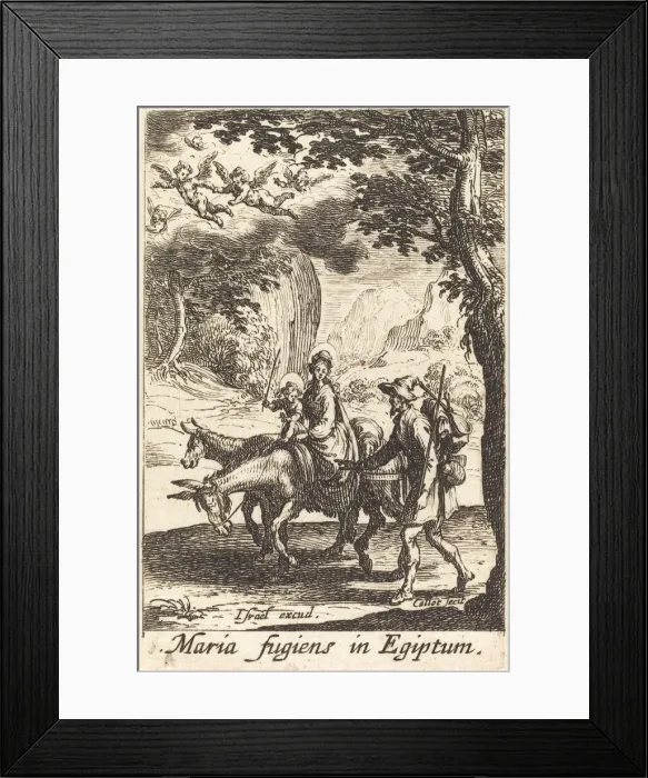 Framed Print : The Flight into Egypt, in or after 1630. Creator: Jacques Callot Framed Print : The Flight into Egypt, in or after 1630. Creator: Jacques Callot