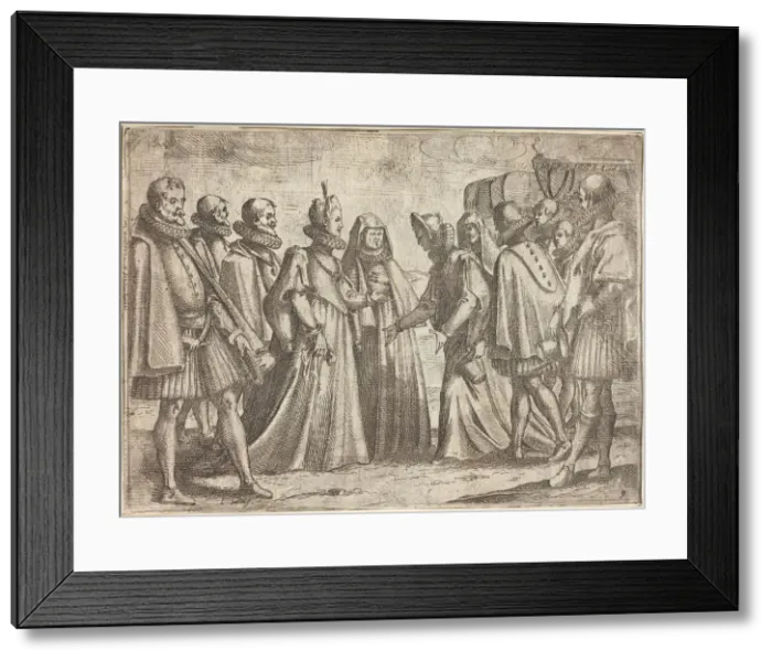 Framed Print : Reception at Mantua [recto], 1612. Creator: Jacques Callot