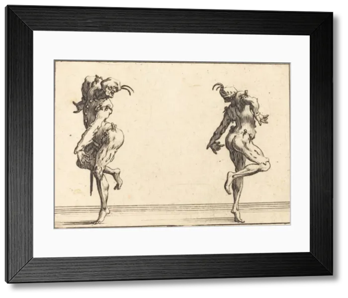 Framed Print : Two Pantaloons Dancing, c. 1617. Creator: Jacques Callot Framed Print : Two Pantaloons Dancing, c. 1617. Creator: Jacques Callot