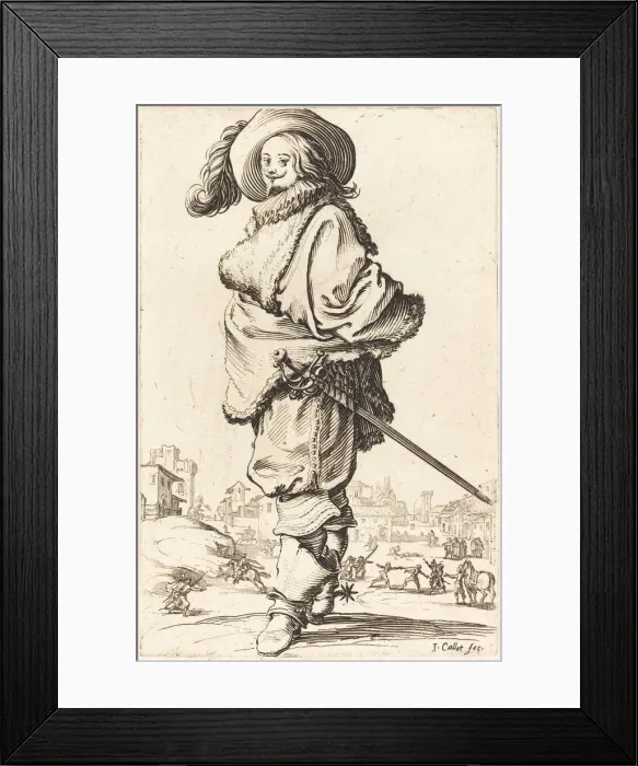 Framed Print : Noble Man with Fur Plastron, c. 1620 / 1623. Creator: Jacques Callot Framed Print : Noble Man with Fur Plastron, c. 1620 / 1623. Creator: Jacques Callot