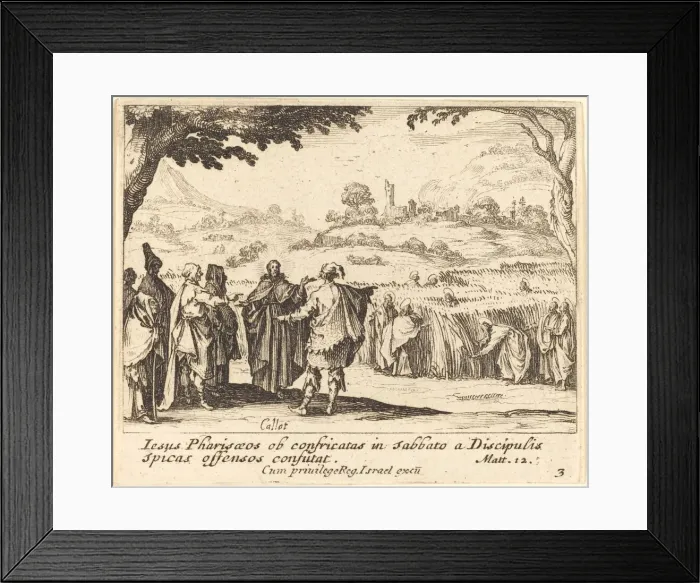 Framed Print : Jesus with the Pharisees, 1635. Creator: Jacques Callot Framed Print : Jesus with the Pharisees, 1635. Creator: Jacques Callot