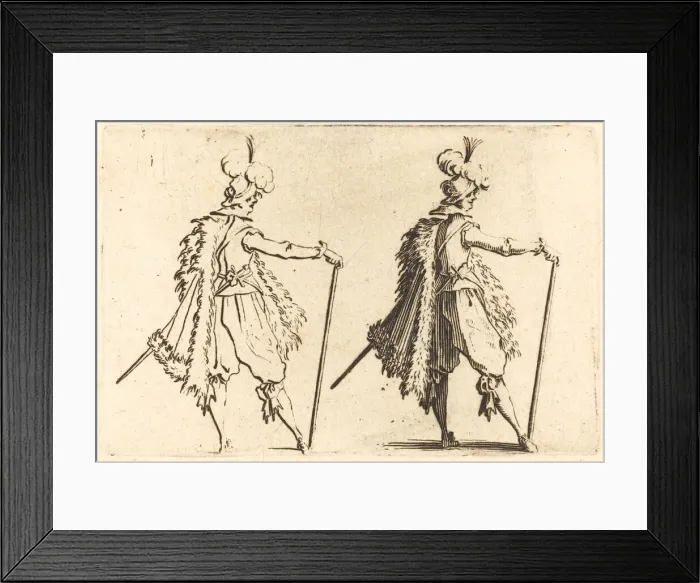 Framed Print : Gentleman with Cane, c. 1622. Creator: Jacques Callot Framed Print : Gentleman with Cane, c. 1622. Creator: Jacques Callot