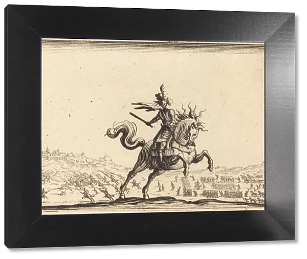 Military Commander on Horseback, c. 1617. Creator: Jacques Callot