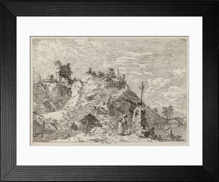 Framed Print : Landscape with the Pilgrim at Prayer, c. 1735 / 1746. Creator: Canaletto Framed Print : Landscape with the Pilgrim at Prayer, c. 1735 / 1746. Creator: Canaletto