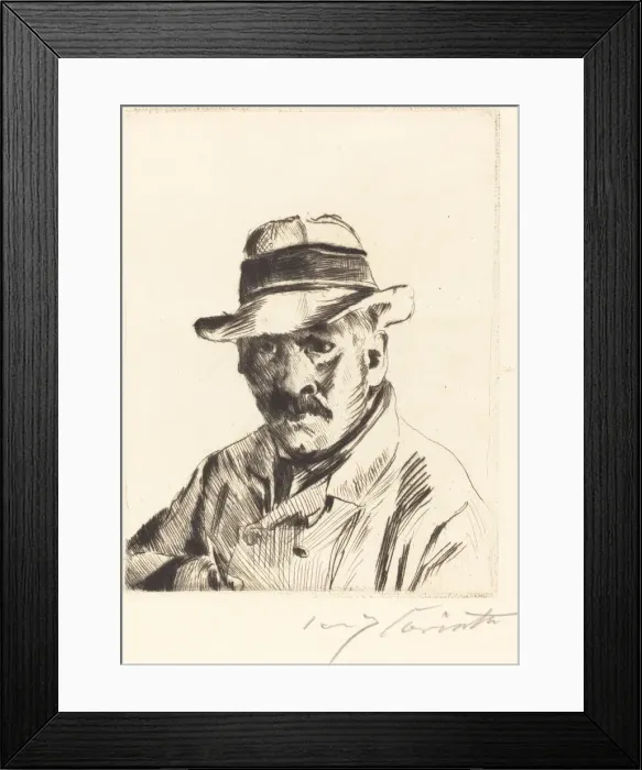 Framed Print : Selbstbildnis im Strohhut (Self-Portrait in a Straw Hat), 1913. Creator: Lovis Corinth Framed Print : Selbstbildnis im Strohhut (Self-Portrait in a Straw Hat), 1913. Creator: Lovis Corinth