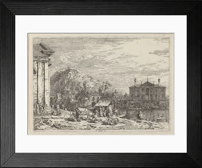Framed Print : The Market at Dolo, c. 1735 / 1746. Creator: Canaletto Framed Print : The Market at Dolo, c. 1735 / 1746. Creator: Canaletto