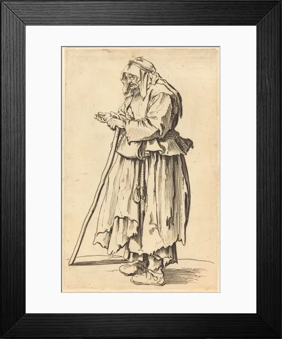Framed Print : Beggar Woman Receiving Charity, c. 1622. Creator: Jacques Callot Framed Print : Beggar Woman Receiving Charity, c. 1622. Creator: Jacques Callot