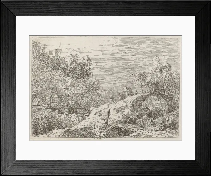 Framed Print : Mountain Landscape with Five Bridges, c. 1735 / 1746. Creator: Canaletto Framed Print : Mountain Landscape with Five Bridges, c. 1735 / 1746. Creator: Canaletto
