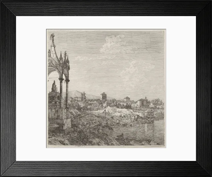 Framed Print : View of a Town with a Bishops Tomb, c. 1735 / 1746. Creator: Canaletto Framed Print : View of a Town with a Bishops Tomb, c. 1735 / 1746. Creator: Canaletto