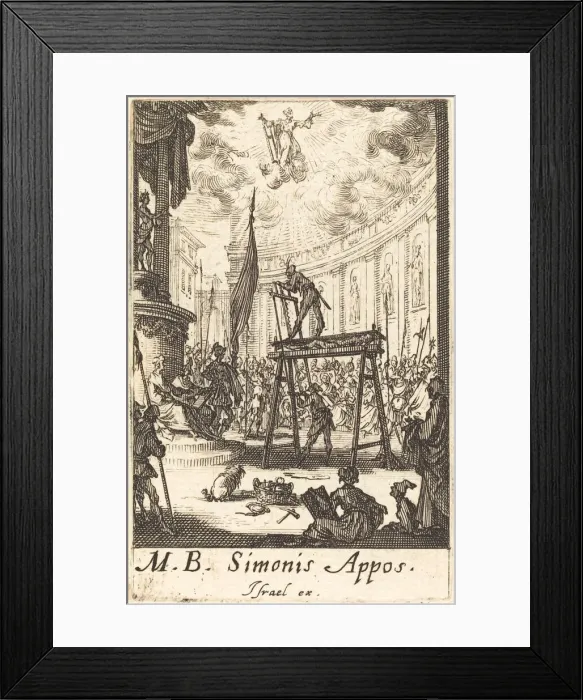 Framed Print : The Martyrdom of Saint Simon, c. 1634 / 1635. Creator: Jacques Callot Framed Print : The Martyrdom of Saint Simon, c. 1634 / 1635. Creator: Jacques Callot