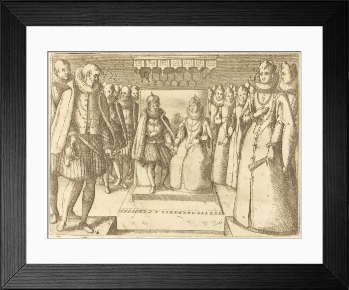 Framed Print : Meeting of Margaret of Austria and Philip III, 1612. Creator: Jacques Callot Framed Print : Meeting of Margaret of Austria and Philip III, 1612. Creator: Jacques Callot