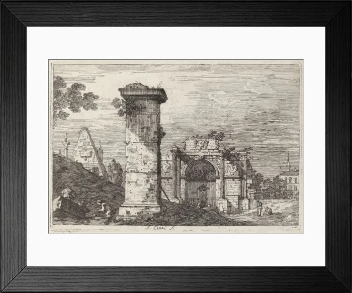 Framed Print : Landscape with Ruined Monuments, c. 1740. Creator: Canaletto Framed Print : Landscape with Ruined Monuments, c. 1740. Creator: Canaletto