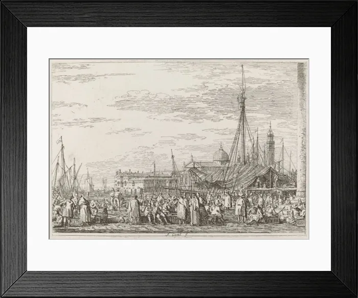 Framed Print : The Market on the Molo [upper left], c. 1735  /  1746. Creator: Canaletto