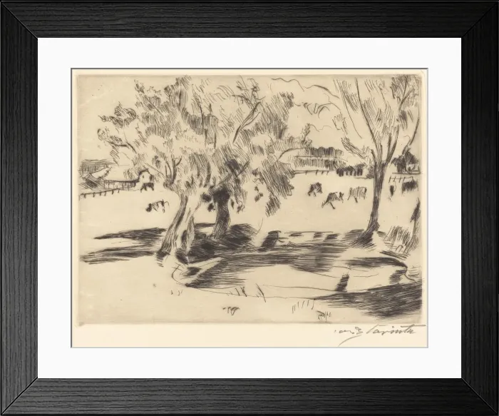 Framed Print : Landschaft mit Kühen (Landscape with Cows), 1917. Creator: Lovis Corinth Framed Print : Landschaft mit Kühen (Landscape with Cows), 1917. Creator: Lovis Corinth