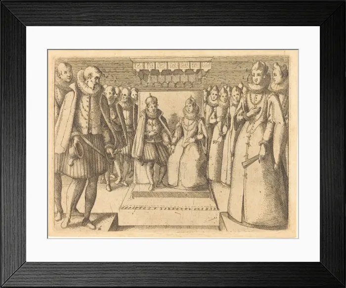 Framed Print : Meeting of Margaret of Austria and Philip III, 1612. Creator: Jacques Callot Framed Print : Meeting of Margaret of Austria and Philip III, 1612. Creator: Jacques Callot