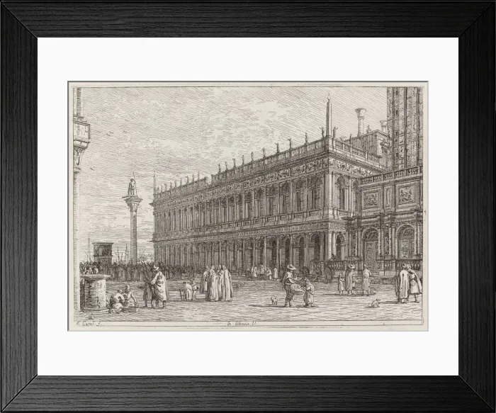 Framed Print : La libreria. V. [upper left], in or before 1742. Creator: Canaletto