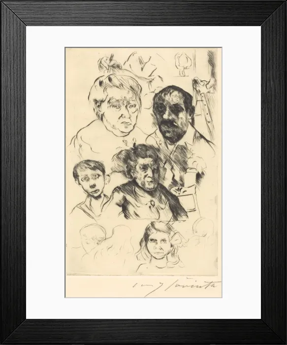 Framed Print : Verschiedene Kopfe und Selbstbildnis (Assorted Heads and Self-Portrait), 1915 Framed Print : Verschiedene Kopfe und Selbstbildnis (Assorted Heads and Self-Portrait), 1915