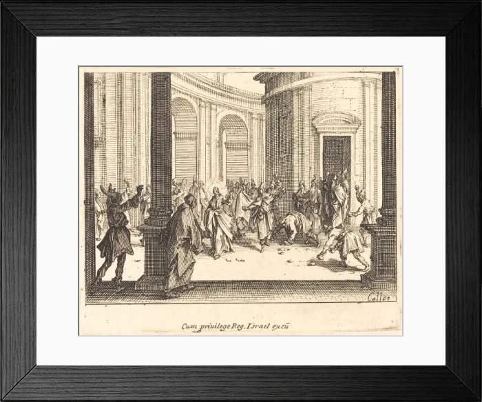Framed Print : Stoning of Jesus, 1635. Creator: Jacques Callot