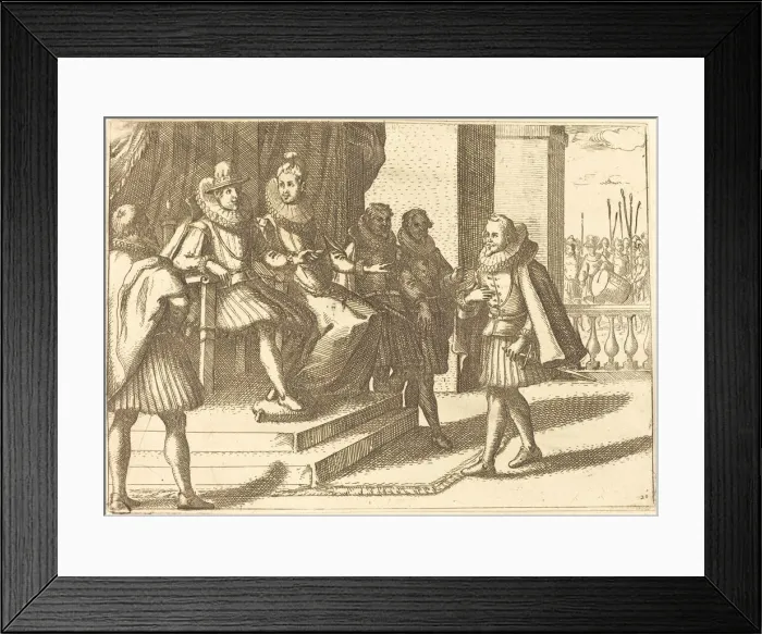 Framed Print : King and Queen in Consultation about the Turks, 1612. Creator: Jacques Callot Framed Print : King and Queen in Consultation about the Turks, 1612. Creator: Jacques Callot