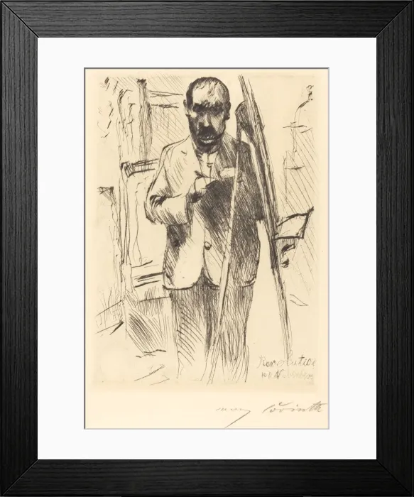 Framed Print : Selbstbildnis an der Staffelei (Self-Portrait with Easel), 1918. Creator: Lovis Corinth Framed Print : Selbstbildnis an der Staffelei (Self-Portrait with Easel), 1918. Creator: Lovis Corinth