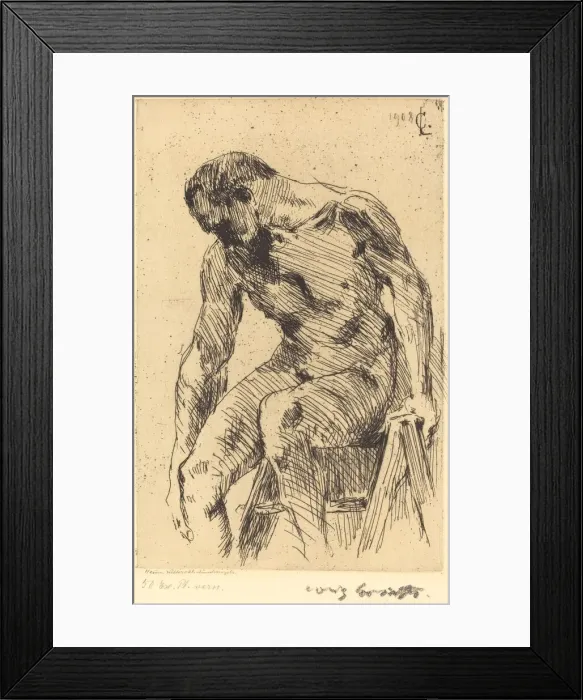 Framed Print : Sitzender Mannlicher Akt (Seated Male Nude), 1908. Creator: Lovis Corinth Framed Print : Sitzender Mannlicher Akt (Seated Male Nude), 1908. Creator: Lovis Corinth