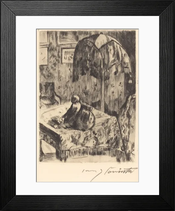 Framed Print : Interieur mit Stehlampe (Interior with Floor Lamp), 1916. Creator: Lovis Corinth Framed Print : Interieur mit Stehlampe (Interior with Floor Lamp), 1916. Creator: Lovis Corinth