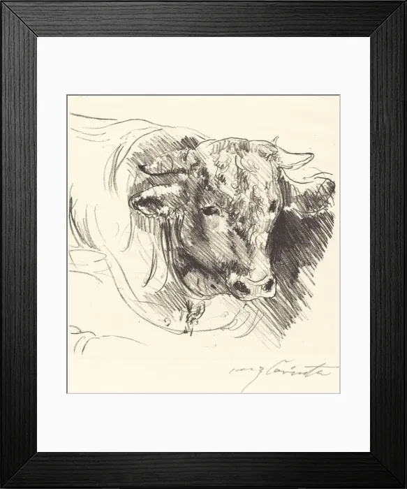 Framed Print : Stierkopf (Head of a Steer), 1912. Creator: Lovis Corinth Framed Print : Stierkopf (Head of a Steer), 1912. Creator: Lovis Corinth
