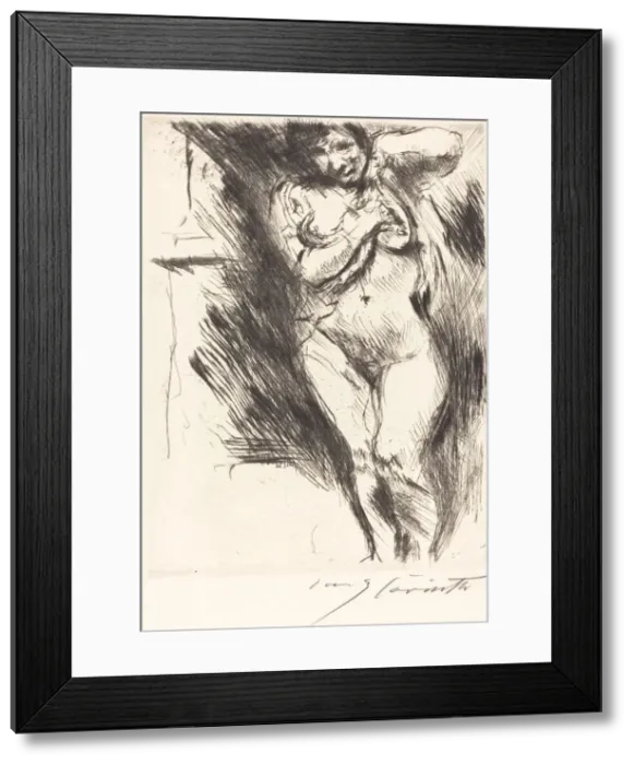 Framed Print : Akt mit hochgehobenem Hemd (Woman Undressing), 1921. Creator: Lovis Corinth Framed Print : Akt mit hochgehobenem Hemd (Woman Undressing), 1921. Creator: Lovis Corinth