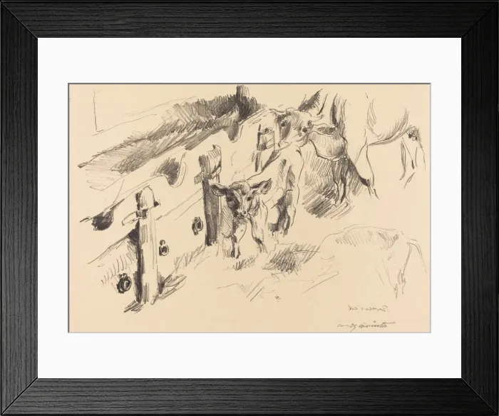 Framed Print : Kalber (Calves), 1912. Creator: Lovis Corinth Framed Print : Kalber (Calves), 1912. Creator: Lovis Corinth
