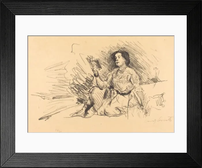 Framed Print : Lesendes Madchen (Girl Reading), 1911. Creator: Lovis Corinth Framed Print : Lesendes Madchen (Girl Reading), 1911. Creator: Lovis Corinth