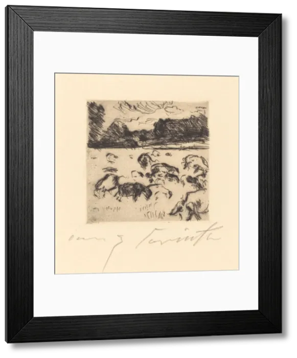 Framed Print : Weidende Schafe (Grazing Sheep), 1916. Creator: Lovis Corinth Framed Print : Weidende Schafe (Grazing Sheep), 1916. Creator: Lovis Corinth