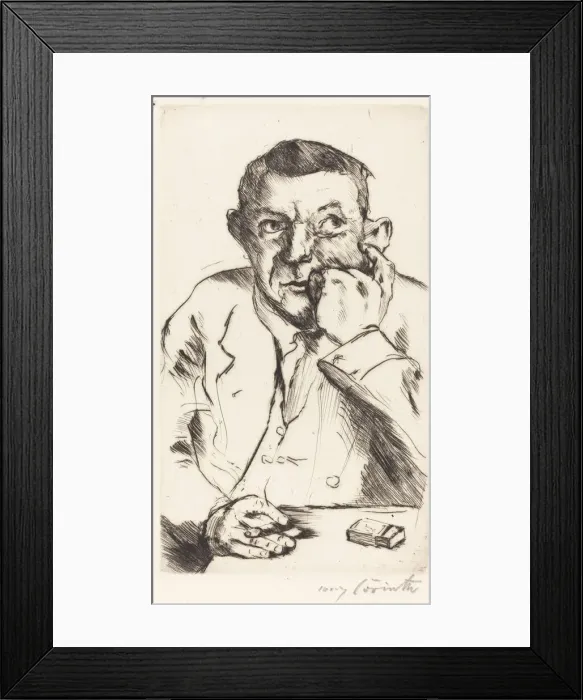 Framed Print : Mannliches Bildnis mit Aufgestütztem Arm (Portrait of a Man Smoking), 1916 Framed Print : Mannliches Bildnis mit Aufgestütztem Arm (Portrait of a Man Smoking), 1916