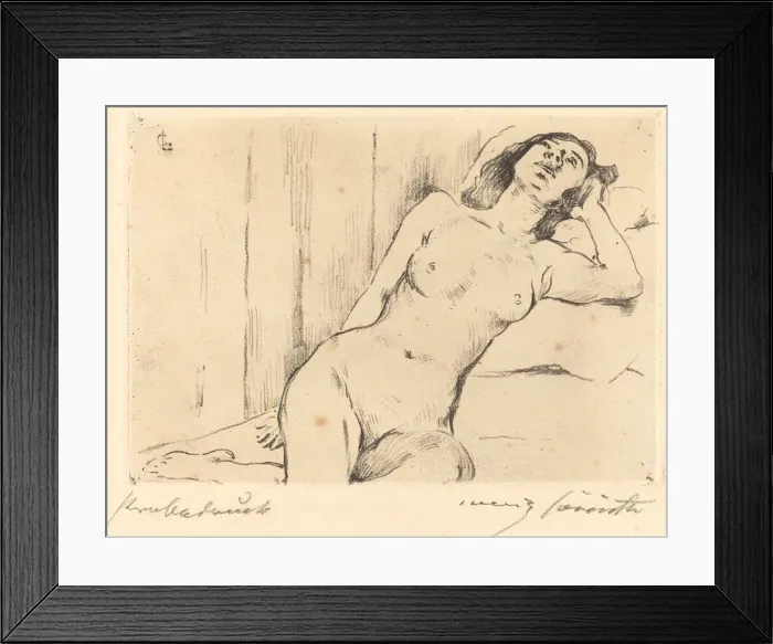 Framed Print : Ruhende Dreiviertel Akt (Reclining Female Nude), 1911. Creator: Lovis Corinth Framed Print : Ruhende Dreiviertel Akt (Reclining Female Nude), 1911. Creator: Lovis Corinth